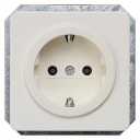 DELTA profil, titanium white SCHUKO socket outlet 10/16 A 250 V With screwless Connection terminals Cover plate 65x 65 mm