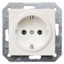 DELTA i-system titanium white SCHUKO socket outlet 10/16 A 250 V With screwless Connection terminals cover plate 55 x 55 mm