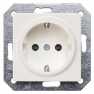 DELTA i-system titanium white SCHUKO socket outlet 10/16 A 250 V With screwless Connection terminals cover plate 55 x 55 mm