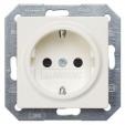 DELTA i-system titanium white SCHUKO socket outlet 10/16 A 250 V With screwless Connection terminals with increased touch protection cover plate 55 x 55 mm