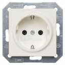DELTA i-system titanium white SCHUKO socket outlet 10/16 A 250 V With screwless Connection terminals with increased touch protection cover plate 55 x 55 mm