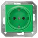 DELTA i-system green (SV) SCHUKO socket outlet 10/16 A 250 V With screwless Connection terminals cover plate 55 x 55 mm