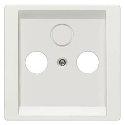DELTA style. titanium white Antenna cover plate. 68x 68 mm for RF/TV/SAT connection sockets Hirschmann EDA 3902F