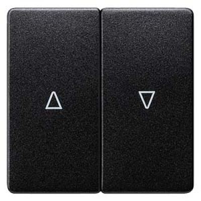 DELTA i-system carbon metallic Rocker switch with shutter symbols for shutter pushbutton, 55x 55 mm