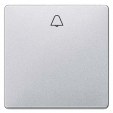 DELTA i-system aluminum-metallic Rocker switch with bell symbol for pushbutton, 55x 55 mm