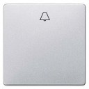 DELTA i-system aluminum-metallic Rocker switch with bell symbol for pushbutton, 55x 55 mm