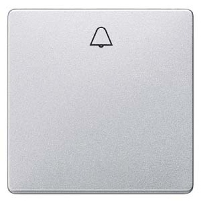 DELTA i-system aluminum-metallic Rocker switch with bell symbol for pushbutton, 55x 55 mm