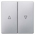 DELTA i-system aluminum-metallic Rocker switch with shutter symbols for shutter pushbutton, 55x 55 mm