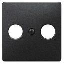 DELTA i-system carbon metallic antenna cover plate 55x 55 mm for broadband connection socket RF/TV