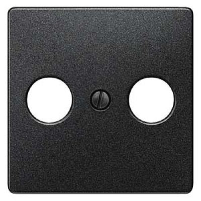 DELTA i-system carbon metallic antenna cover plate 55x 55 mm for broadband connection socket RF/TV