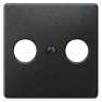 DELTA i-system carbon metallic antenna cover plate 55x 55 mm for broadband connection socket RF/TV
