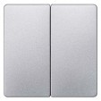 DELTA i-system aluminum-metallic Rocker switch for series/double two-way switch for double pushbutton, 55x 55 mm