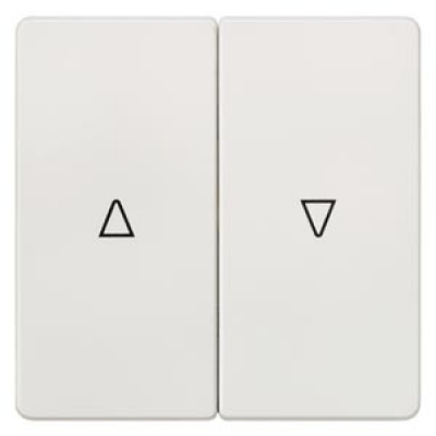 DELTA i-system titanium white Rocker switch with shutter symbols for shutter pushbutton, 55x 55 mm