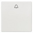 DELTA i-system titanium white Rocker switch with bell symbol for pushbutton, 55x 55 mm
