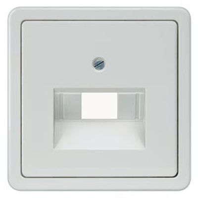 DELTA profil, titanium white Cover plate UAE connection socket suitable for Rutenbeck Cat. 3+5/ BTR Cat. 6, 65x 65 mm