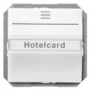 DELTA i-system HotelCard switch illuminated titanium white, 55x 55 mm