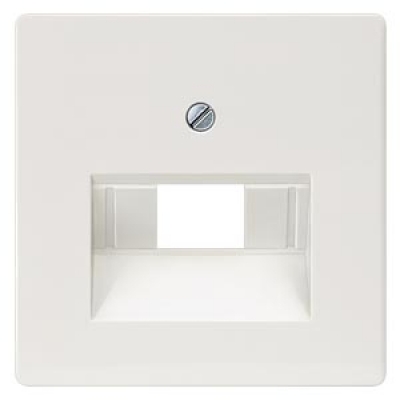 DELTA i-system titanium white Cover plate UAE connection socket suitable for Rutenbeck Cat. 3+5/ BTR Cat. 6, 55x 55 mm