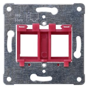 Support plate red insert for accommodating up to 2 modular jack connectors Screw mounting PEHA design. MJ1