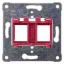 Support plate red insert for accommodating up to 2 modular jack connectors Screw mounting PEHA design. MJ1