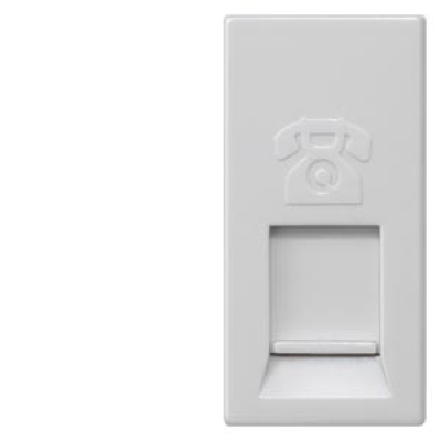 DELTA m-system Modular jack socket CAT3 RJ11 6/4 with shutter titanium white