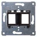 Support plate black insert for accommodating up to 2 modular jack connectors Screw mounting PEHA design. MJ3