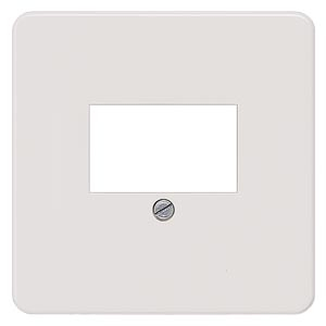 DELTA profil, Cover plate 65x 65 mm for TAE connection socket and loudspeaker connection socket titanium white