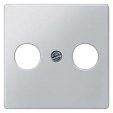 DELTA i-system aluminum-metallic Antenna cover plate 55x 55 for broadband connection socket RF/TV