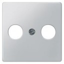 DELTA i-system aluminum-metallic Antenna cover plate 55x 55 for broadband connection socket RF/TV