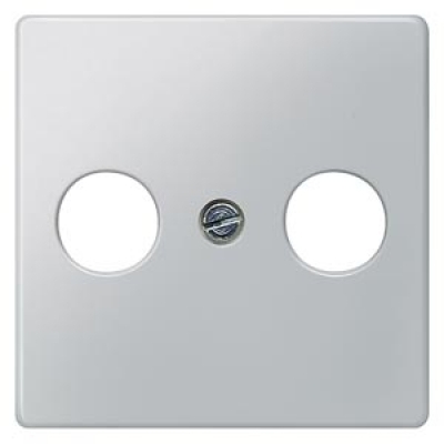 DELTA i-system aluminum-metallic Antenna cover plate 55x 55 for broadband connection socket RF/TV