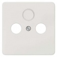 DELTA profil, Cover plate TV/RF/SAT 2 and 3 knockout holes titanium white