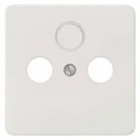 DELTA profil, Cover plate TV/RF/SAT 2 and 3 knockout holes titanium white