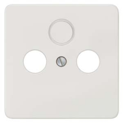 DELTA profil, Cover plate TV/RF/SAT 2 and 3 knockout holes titanium white