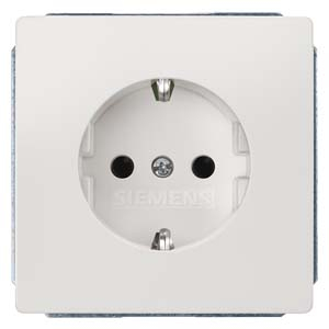 DELTA style. titanium white SCHUKO socket outlet 10/16 A 250 V with increased touch protection cover plate 68 x 68 mm
