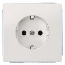 DELTA style. titanium white SCHUKO socket outlet 10/16 A 250 V with increased touch protection cover plate 68 x 68 mm