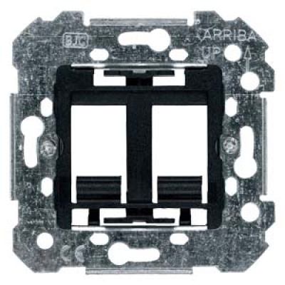 CORAL, IRIS, MEGA Adapter 2-fold RJ45, RJ11 Communication socket support ring with claws