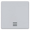 DELTA i-system aluminum-metallic Rocker switch with window, 55x 55 mm for pilot lamp/off/changeover switch for neutral pushbutton and for push-buttons with separate feedback signal