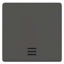 DELTA i-system carbon metallic Rocker switch with window, 55x 55 mm for pilot lamp/off/changeover switch for neutral pushbutton and for push-buttons with separate feedback signal