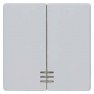 DELTA i-system aluminum-metallic Rocker switch with window for series/double two-way switch 55x 55 mm