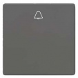 DELTA i-system carbon metallic Rocker switch with bell symbol for pushbutton, 55x 55 mm