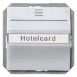 DELTA i-system HotelCard switch illuminated aluminum metallic, 55x 55 mm
