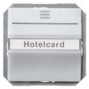 DELTA i-system HotelCard switch illuminated aluminum metallic, 55x 55 mm