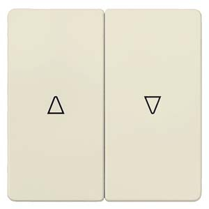 DELTA i-system electrical white Rocker switch with shutter symbols for shutter pushbutton, 55x 55 mm