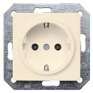 DELTA i-system electrical white SCHUKO socket outlet 10/16 A 250 V With screwless Connection terminals cover plate 55 x 55 mm