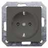 DELTA i-system carbon metallic SCHUKO socket outlet 10/16 A 250 V With screwless Connection terminals cover plate 55 x 55 mm
