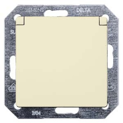 DELTA i-system electrical white SCHUKO socket outlet 10/16 A 250 V With screwless Connection terminals with spring flap, 55x 55 mm