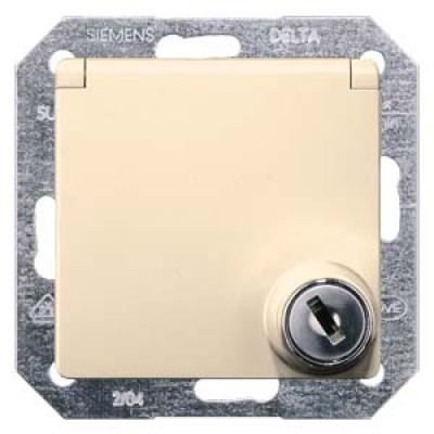 DELTA i-system electrical white SCHUKO socket outlet 10/16 A 250 V With screwless Connection terminals with increased touch protection w. spring flap 55x 55 mm, with lock
