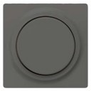 DELTA i-system carbon metallic Cover plate for dimmer with rotary knob 55x 55 mm