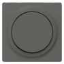 DELTA i-system carbon metallic Cover plate for dimmer with rotary knob 55x 55 mm