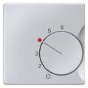 DELTA i-system aluminum-metallic Room temperature controller cover Normally-closed contact/change-over contact, 55x 55 mm