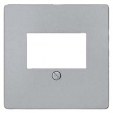 DELTA i-system cover plate 55 x 55 mm for TAE connection socket and loudspeaker connection socket aluminum-metallic
